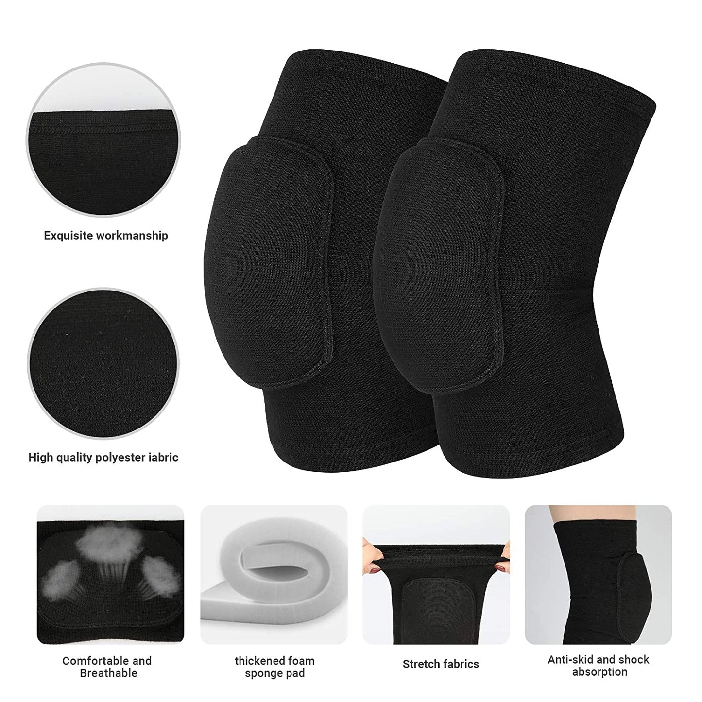 Ultimate Non-Slip Knee Brace & Soft Knee Pads for Volleyball, Dance, Yoga, and Basketball - Breathable Support for Active Lifestyles (S)