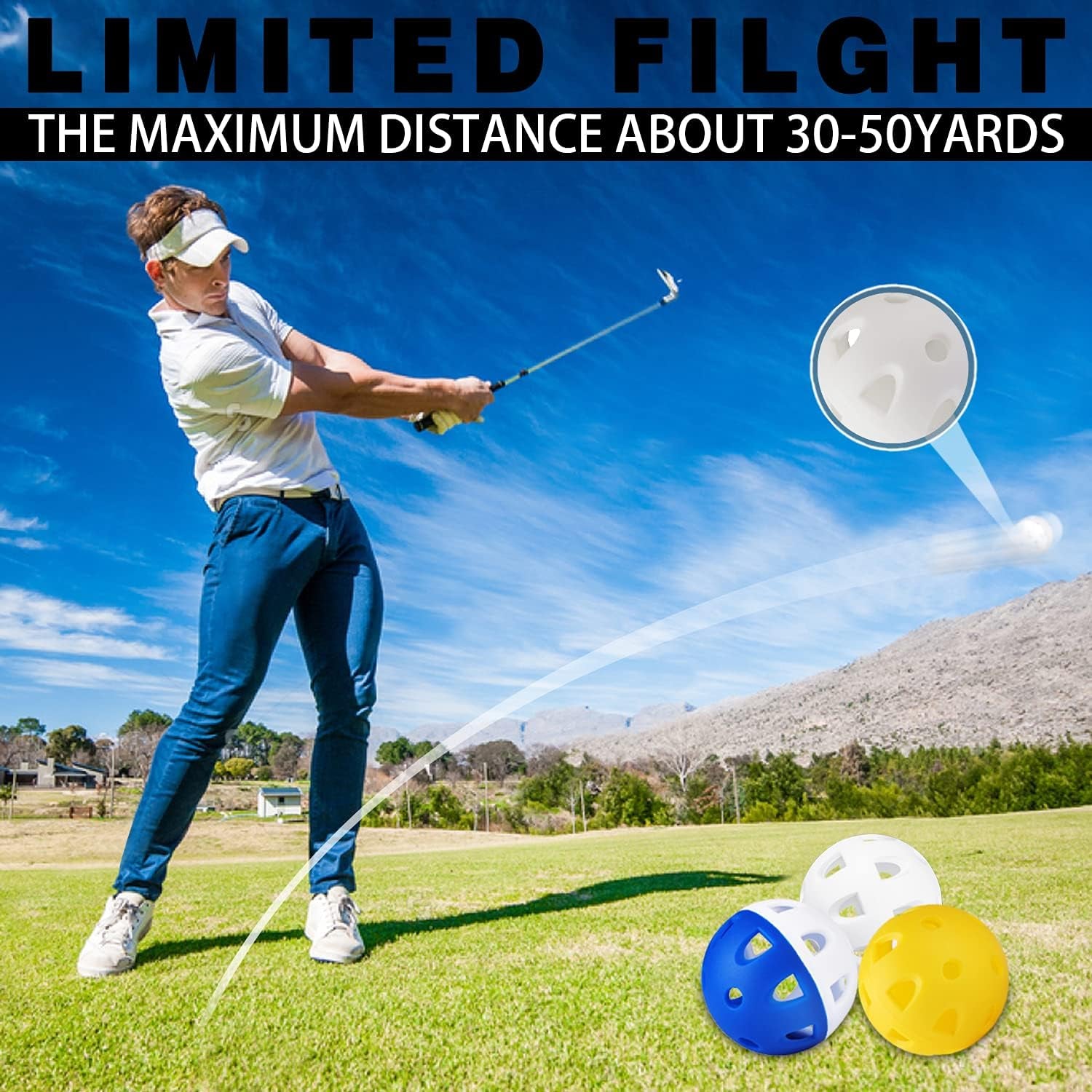 Experience True Golf Training with Limited Flight Practice Balls - Perfect for Mastering Hitting and Side Spin!