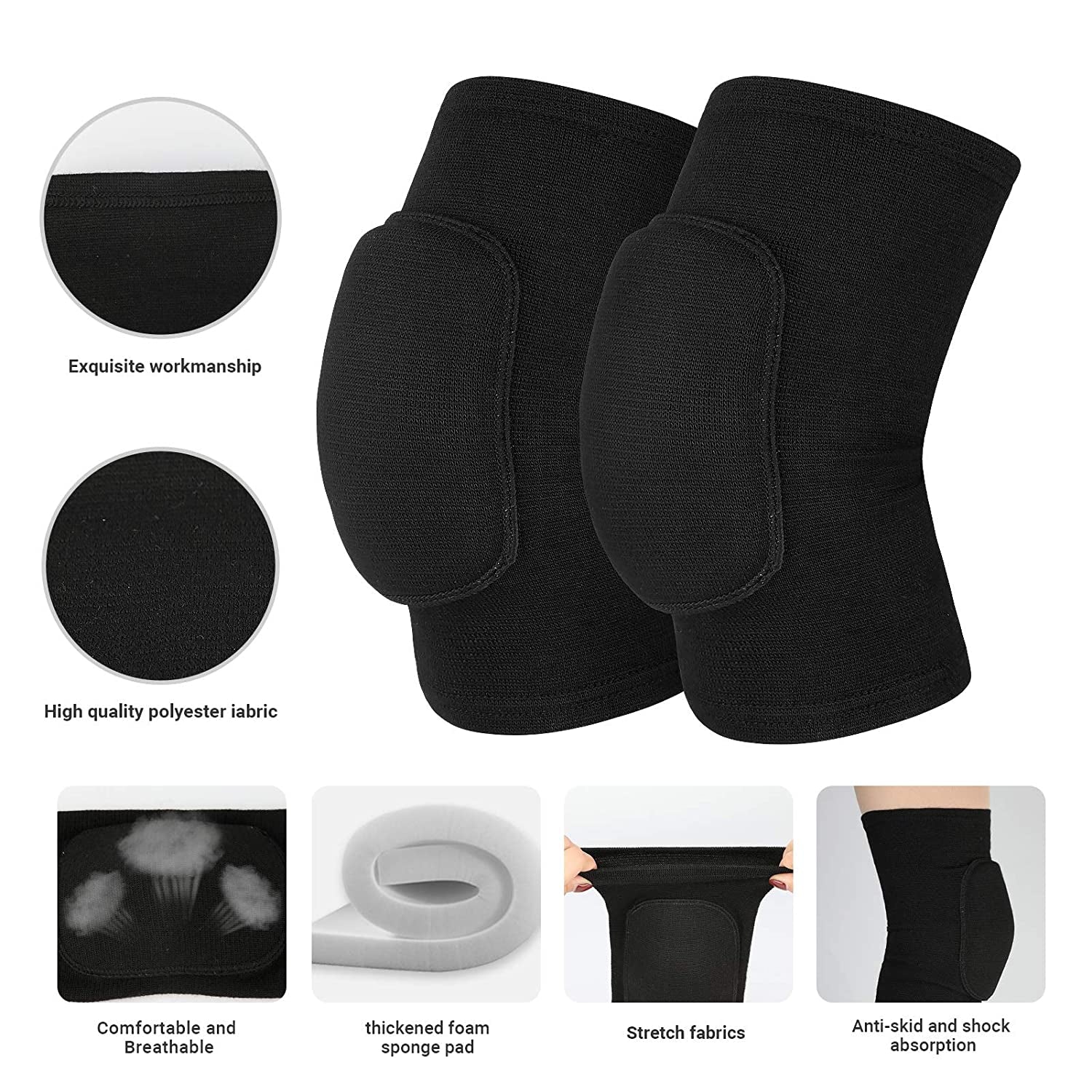 Ultimate Non-Slip Knee Brace & Soft Knee Pads for Volleyball, Dance, Yoga, and Basketball - Breathable Support for Active Lifestyles (S)