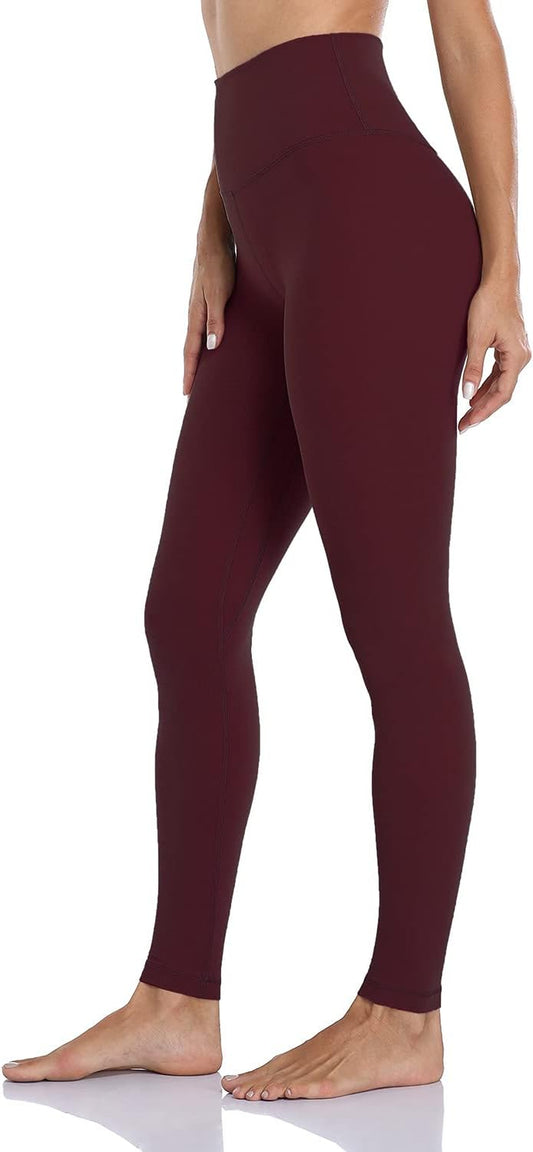 Essential Leggings, High Waisted Compression Workout Soft Pants Athletic Yoga Pants 28"